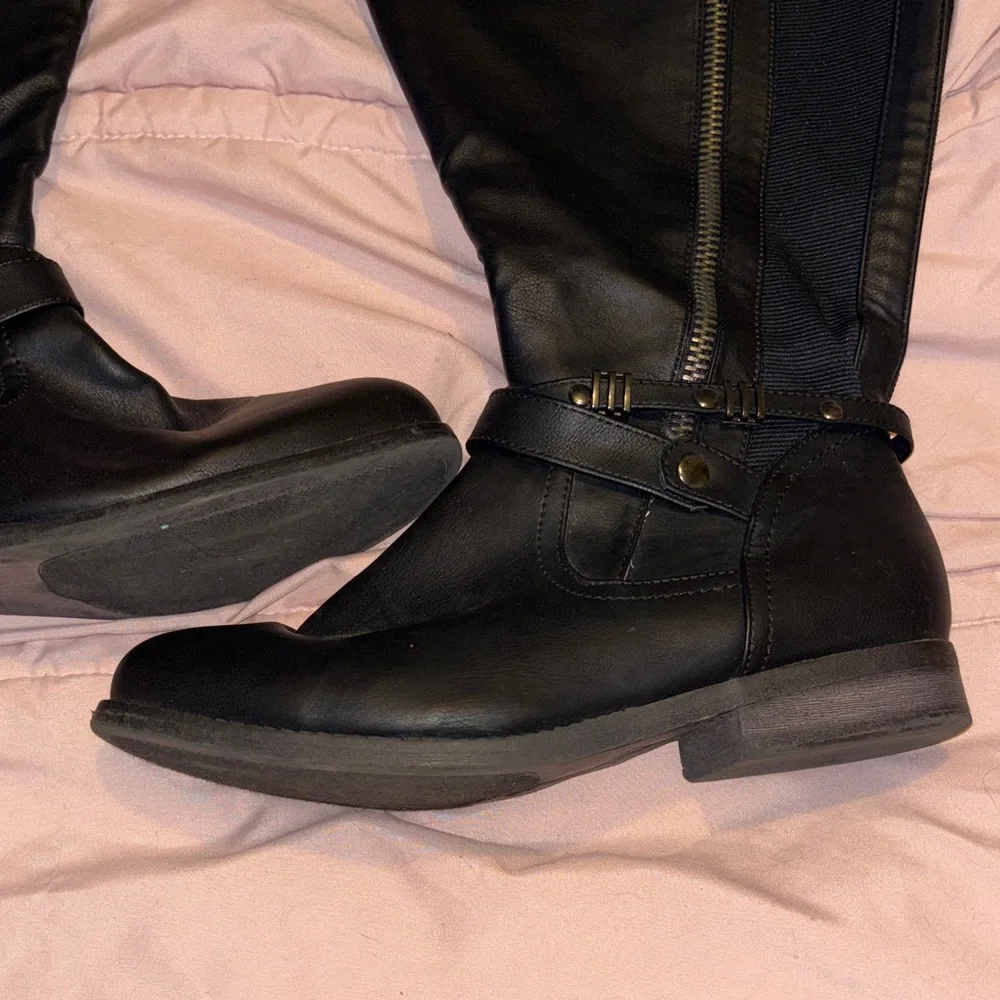 Lane Bryant Black Knee Boots Size 10 Plus Size Women’s Riding Boot Tall